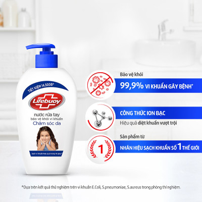 Nước rửa tay Lifebuoy Bảo vệ khỏi vi khuẩn 450gr - Sữa Dưỡng Ẩm