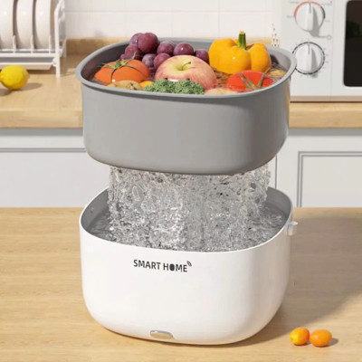 Máy Sục Siêu Âm SMART Rửa Thực Phẩm - Khử Khuẩn Rau Củ Quả , Loại Bỏ Vi Khuẩn, Chất Trừ Sâu 99%Thông Minh, ĐÈN TRANG TRÍ