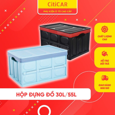 Thùng đựng đồ đa năng gấp gọn để cốp sau xe ô tô 55L -  Thùng đựng đồ cốp xe hơi, trong nhà gấp gọn tiện dụng