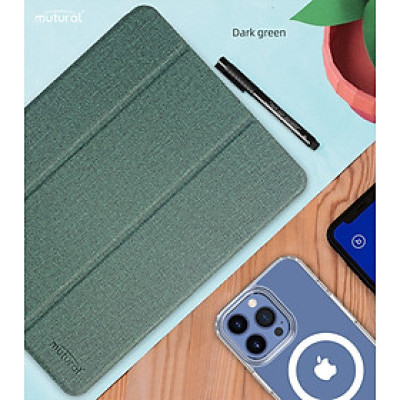 Case bao da chống sốc canvas cho iPad Air 6 11 inch M2 2024 hiệu Mutural Yashi Series trang bị ngăn đựng bút, thiết kế tản nhiệt, hỗ trợ smartsleep - hàng nhập khẩu