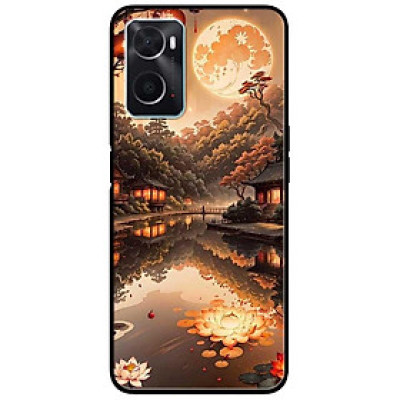 Ốp lưng cho Oppo A74 - A95 4G - A60 4G - A36 - A76 - A96 4G - Đêm Sáng Sen Đỏ - Hàng Chính Hãng