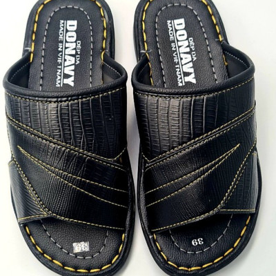 Dép da nam quai ngang, may quai full chắc chắn