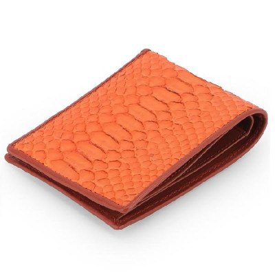 HC2320 - Bóp nam Huy Hoàng da trăn màu cam