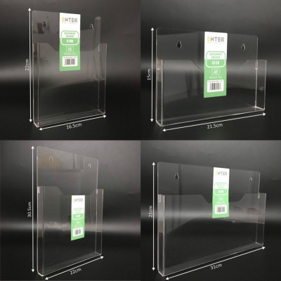 Kệ mica nhiều giấy treo tường Enter C13H 30x21cm A4 ngang, hông 25mm, có hậu mica