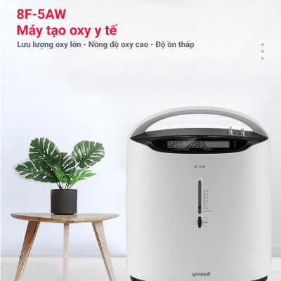 Máy Tạo Oxy Y Tế 93% Yuwell 8F-5AW - Hỗ Trợ Bệnh Nhân Suy tim, Suy phổi, Rối loạn hô hấp - Bảo Hành 1 Năm