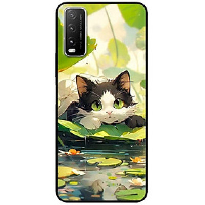 Ốp lưng cho Vivo Y20 - Y12s - Y20s - Y21 - Y21s - Y33s - Y33T - Mèo Tam Thể Lá Sen - Hàng Chính Hãng