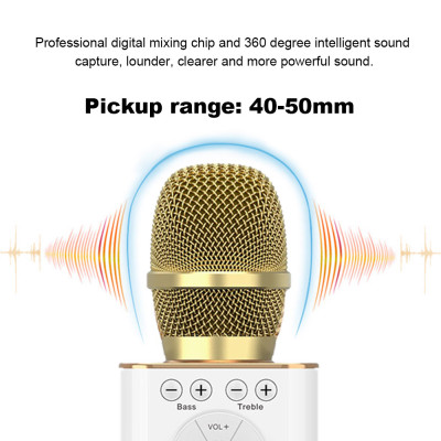 TOSING 04 Micrô Karaoke không dây Loa Bluetooth 2 trong 1 Hát & Ghi âm Máy hát KTV di động dành cho - Vàng