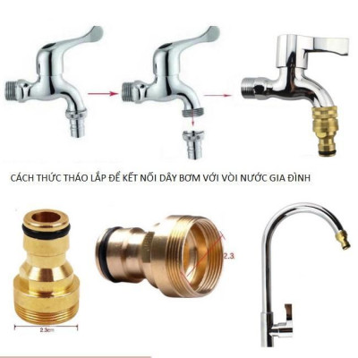  Bộ dây vòi xịt nước rửa xe, tưới cây . tăng áp 3 lần, loại 15m 206236 đầu đồng, cút,nối đen