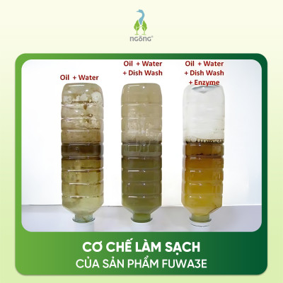 Lau Sàn Nhà Fuwa3e Hương Sả Chanh/Tinh Dầu Quế Enzyme Sinh Học Sạch Khuẩn Đuổi Muỗi An Toàn Chai 1L