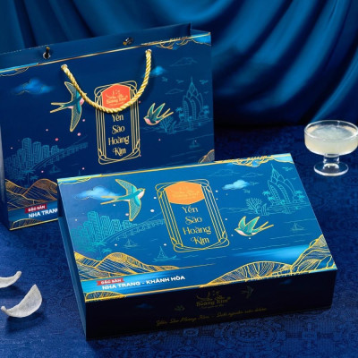 Set Quà Tặng Sức Khỏe Vạn Niên Cát Tường Hoàng Kim (100g Yến Tinh Chế 1 và ĐTHT) Quà Mừng Thọ, Bồi Bổ Sức Khỏe Người Già