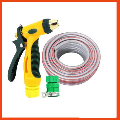 Bộ dây vòi xịt nước rửa xe,tưới cây tăng áp 3 lần 20M( nối nhựa xanh) 206317