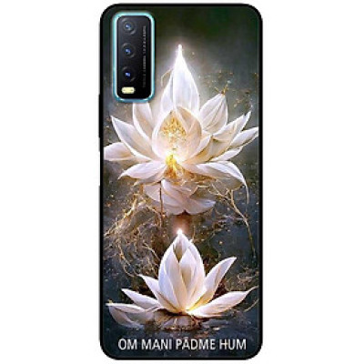 Ốp lưng cho Vivo Y12s - Y20 - Y20s - Y21 - Y21s - Y33 - Y33T - Om Mani Sen Trắng - Hàng Chính Hãng