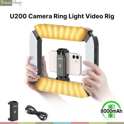 Ulanzi U200 - Đèn Led Ring Light Sạc Tích Hợp Dành Cho Điện Thoại, Máy Ảnh, GoPro, Công Suất 20W - Hàng chính hãng