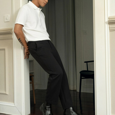 Áo polo tay ngắn nam vải gân phối tape. Fitted - RT 10S25POL003P | ROUTINE CÀ MAU