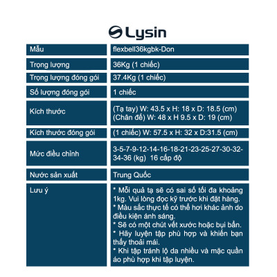 NUOBELL FLEXBELL - QUẢ TẠ TAY 36KG (16 CẤP ĐIỀU CHỈNH TRỌNG LƯỢNG) TẬP GYM TẬP THỂ DỤC TẬP TẠ TẬP LUYỆN CƠ BẮP