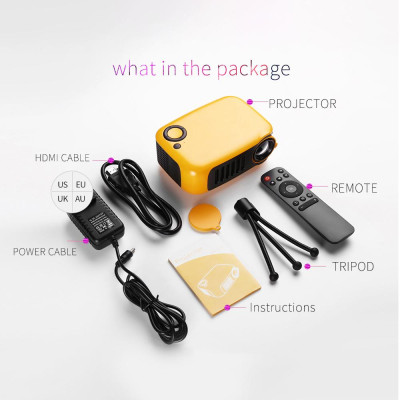 Máy chiếu TRANSJEE  LCD di động mini Hỗ trợ 1080P Thẻ TF Thiết bị USB HiFi Âm thanh nổi HiFi Máy chiếu rạp hát tại nhà