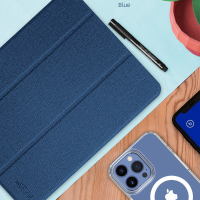 Case bao da chống sốc canvas cho iPad Air 6 11 inch M2 2024 hiệu Mutural Yashi Series trang bị ngăn đựng bút, thiết kế tản nhiệt, hỗ trợ smartsleep - hàng nhập khẩu