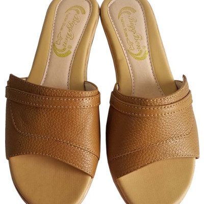 Dép Đế Xuồng Nữ Da Bò Thật BIGGBEN Cao 5cm DX38