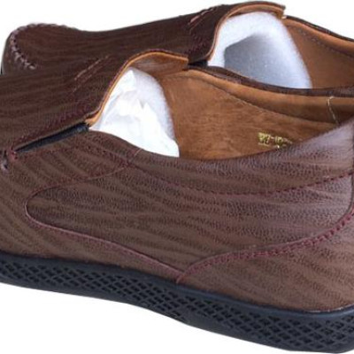 Giày mọi nam Trường Hải màu nâu da bò thật cao cấp không bong tróc đế cao su chống mòn không trơn GMTH092