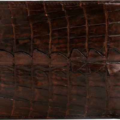 Ví Nam Da Cá Sấu Gai Đuôi Huy Hoàng HT2242 (12.5 x 10 cm) - Nâu Đất