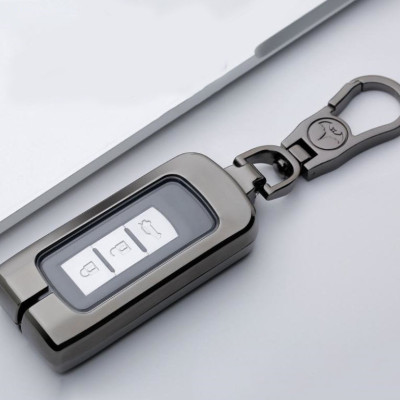 Ốp vỏ chìa khóa, bao da chìa khóa inox có lót bọc silicon cao cấp dành cho xe Mitsu Xpander M02 - màu bạc