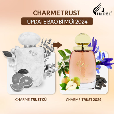 Nước hoa nữ CHARME TRUST 100ml Mùi Hương Hoa Cỏ Trái Cây, Tươi Mát, Trang Nhã, Lưu Hương Lâu Chính Hãng