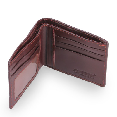 HJ2233 - Bóp nam Huy Hoàng da cá sấu gù chân màu nâu đỏ