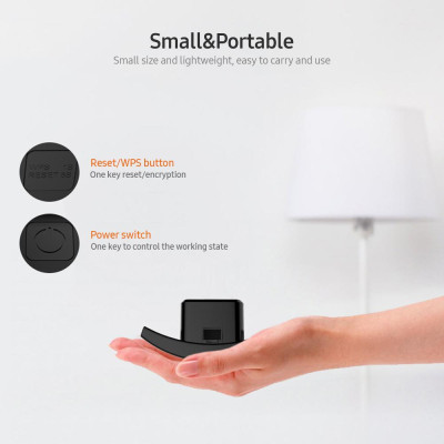 Bộ khuếch đại tín hiệu WiFi lặp lại không dây 300M với Tốc độ truyền 300Mbps Chế độ AP wavlink WL-WN519N2