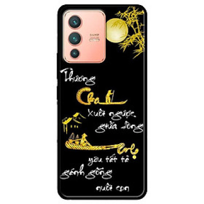 Ốp lưng dành cho Vivo V23 5G / S12 - Vivo Y15s / Y15A mẫu Thư Pháp Cha Mẹ Trăng Vàng