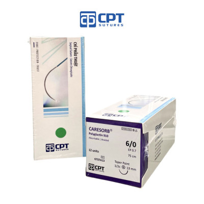 Chỉ phẫu thuật tự tiêu CPT Caresorb Polyglactin 910 số 6/0 - GT07A13
