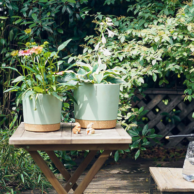 Chậu trồng cây tự tưới thông minh MONROVIA cho hoa, cây cảnh trong nhà và ngoài trời hình trụ tròn