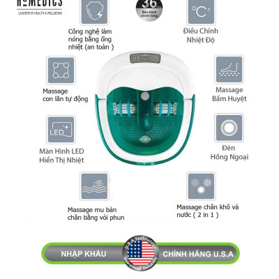 Bồn ngâm chân cao cấp massage USA đa năng con lăn xoay tự động HoMedics FB-650 ,nhập khẩu USA