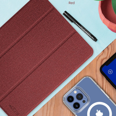 Case bao da chống sốc canvas cho iPad Air 6 11 inch M2 2024 hiệu Mutural Yashi Series trang bị ngăn đựng bút, thiết kế tản nhiệt, hỗ trợ smartsleep - hàng nhập khẩu