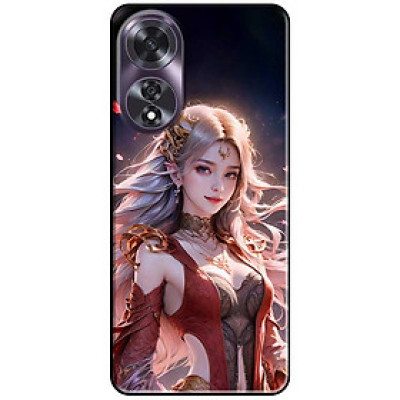 Ốp lưng cho Oppo A36 - A60 4G - A74 - A76 - A95 4G - A96 4G - Mỹ Nữ Áo Đỏ Đen - Hàng Chính Hãng