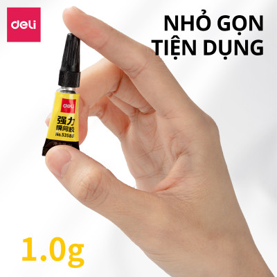 Set 3 tuýp keo 502 siêu dính cố định cực mạnh trong suốt khô nhanh Deli, keo dán giày, nhựa, gỗ, sắt, gốm sứ - Keo dán đa năng chuyên dụng tiện lợi