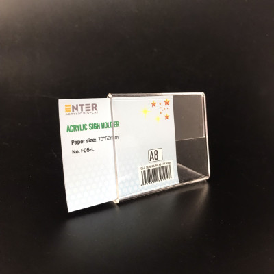 Kệ mica 1 mặt Enter F05-L 75x50mm A8 ngang, Kệ menu chữ L, Khung thông tin sản phẩm, Khung bảng giá, Kệ trưng bày để bàn