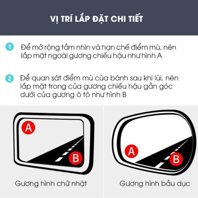 Gương cầu lồi mở rộng góc nhìn, chống điểm mù cho xe hơi Full View - Chính hãng miDoctor