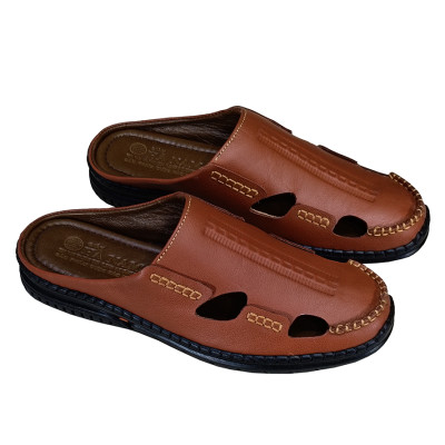 Dép Bít Mũi Nam TiTi ĐÔ Da Bò Thật Cao Cấp GSB20114