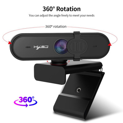 Webcam 1080P USB Tự động lấy nét  với nắp che riêng tư Tích hợp Micrô giảm tiếng ồn cho Máy tính để bàn, Máy tính xách tay