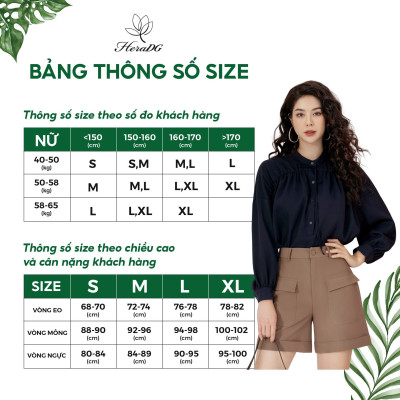 Quần short nữ thiết kế dáng dài vừa túi ốp nổi lơ ve gấu HeraDG chất liệu Tuytsi cao cấp SQSBC2001
