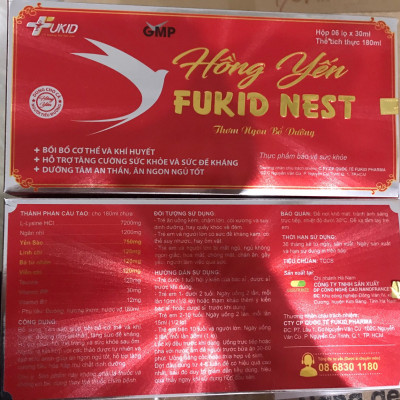 Lisse ￼hồng yến fukid nest- Hộp 6 lọ x 30 ml - Bồi bổ cơ thể và khí huyết ,tăng cường sức khỏe