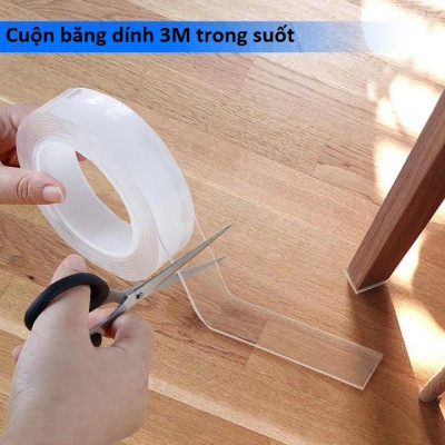 Cuộn Băng Dính Trong Suốt 2 Mặt, Băng Keo Đa Năng, Sử Dụng Dính Đồ Vật Trong Nhà, Tái Sử Dụng, Sử Dụng Dễ Dàng- TakyHome 6005