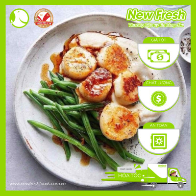 [GIAO NHANH HCM]  Cồi Sò Điệp Nhật Sushi Hokasho - Hộp 1Kg (20-30 con)