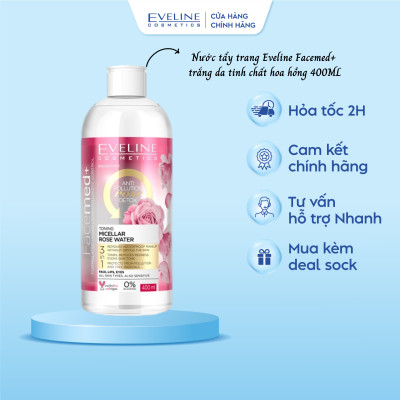 [Chỉ 99k] Nước tẩy trang tinh chất hoa hồng EVELINE FACEMED+ 400ml