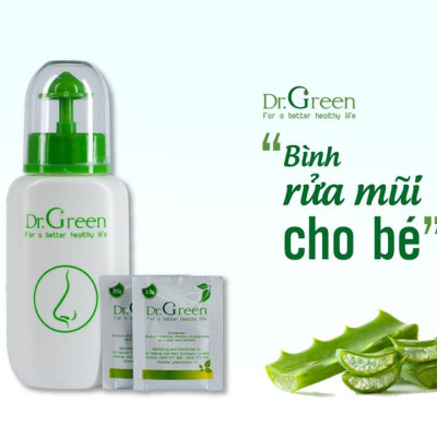 Bình rửa mũi Dr.Green kèm 10 gói muối lô hội (hàng chính hãng)