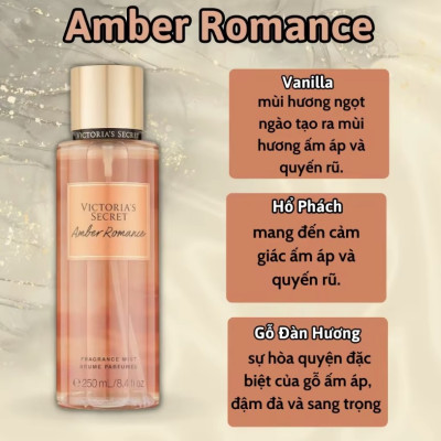 Victoria Secret Amber Romance Chính Hãng - Body Mist Victoria Secret 250ml & Lotion Victoria Secret 236ml Chính Hãng