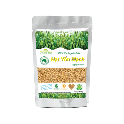 Combo 11 Túi Hạt Yến Mạch Nguyên Cám Úc Xuân An [ko đường] Túi 500G(Tặng Kèm 11 Túi Yến Mạch 150G)