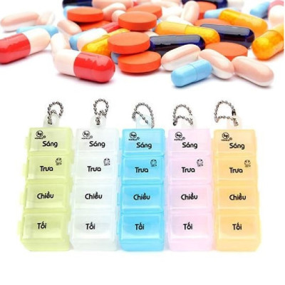 Hộp Nhựa Nhiều Màu Chia Thuốc Hàng Ngày, Chia Thuốc Từng Buổi Trong Ngày Nhỏ Gọn, Tiện Dụng Dễ Dàng Mang Đi Làm, Đi Dã Ngoại - TakyHome 7126
