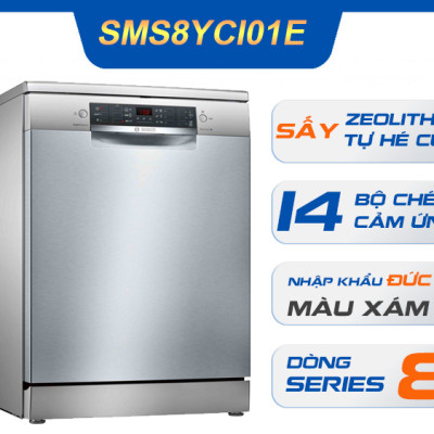 SMS8YCI01E - Máy Rửa Bát Bosch Độc Lập HMH.SMS8YCI01E Series 8 (Hàng chính hãng)
