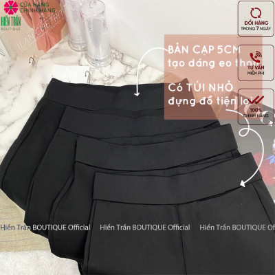 Quần ống loe Hiền Trần BOUTIQUE nữ lưng cạp cao co giãn form đẹp legging bigsize vải Umi Hàn dày dặn dáng dài